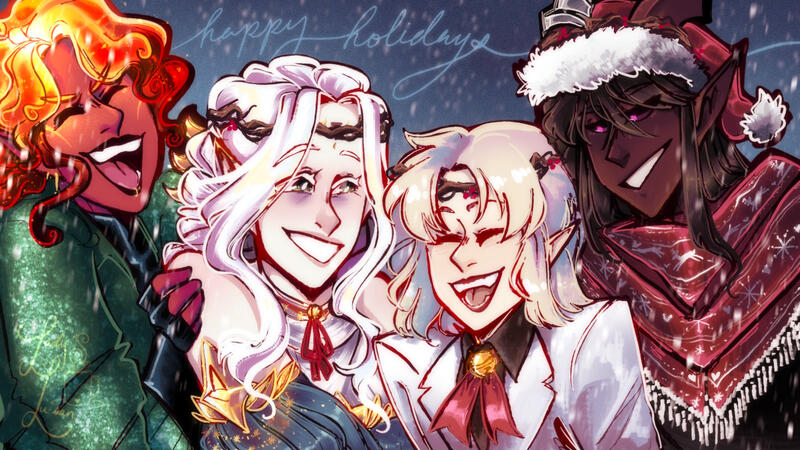 Colored Busts - Holiday Card